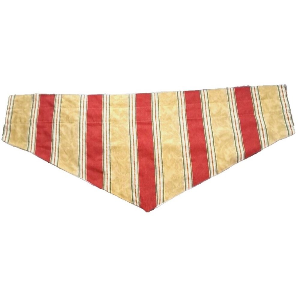 Waverly Valance Pointed Gold Damask Red Green Stripes Regal Elegant Retro 51x23